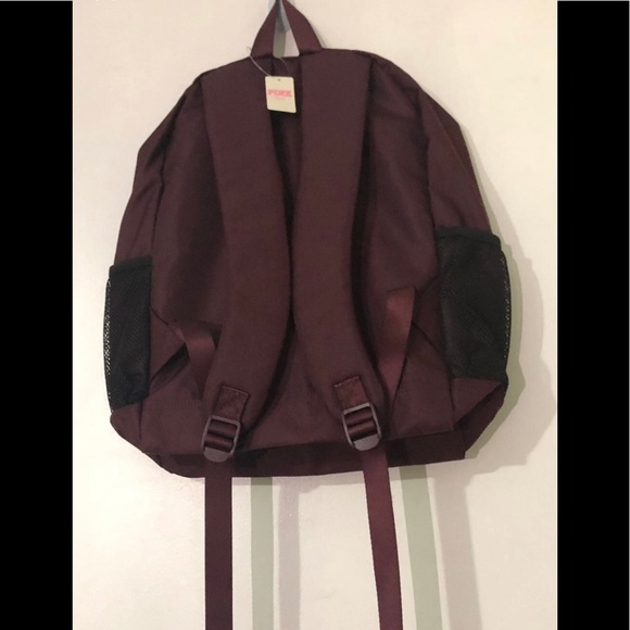 Pink burgundy back pack front,side, inside laptop pockets - Picture 2 of 3